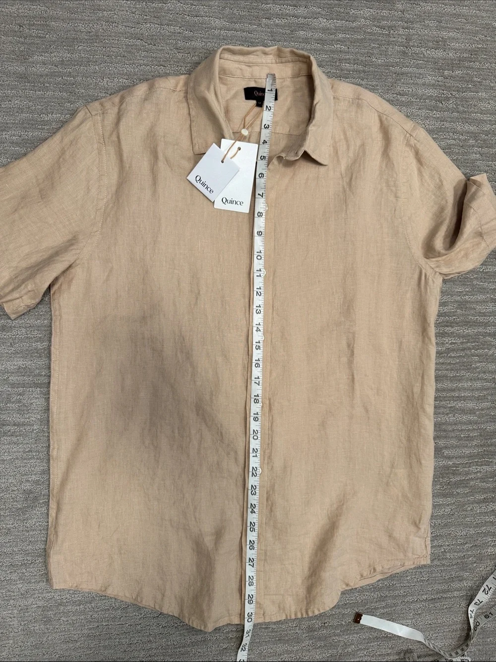 Quince NWT 100% European Linen Relaxed Short Sleeve Shirt Medium in Driftwood - Picture 9 of 10